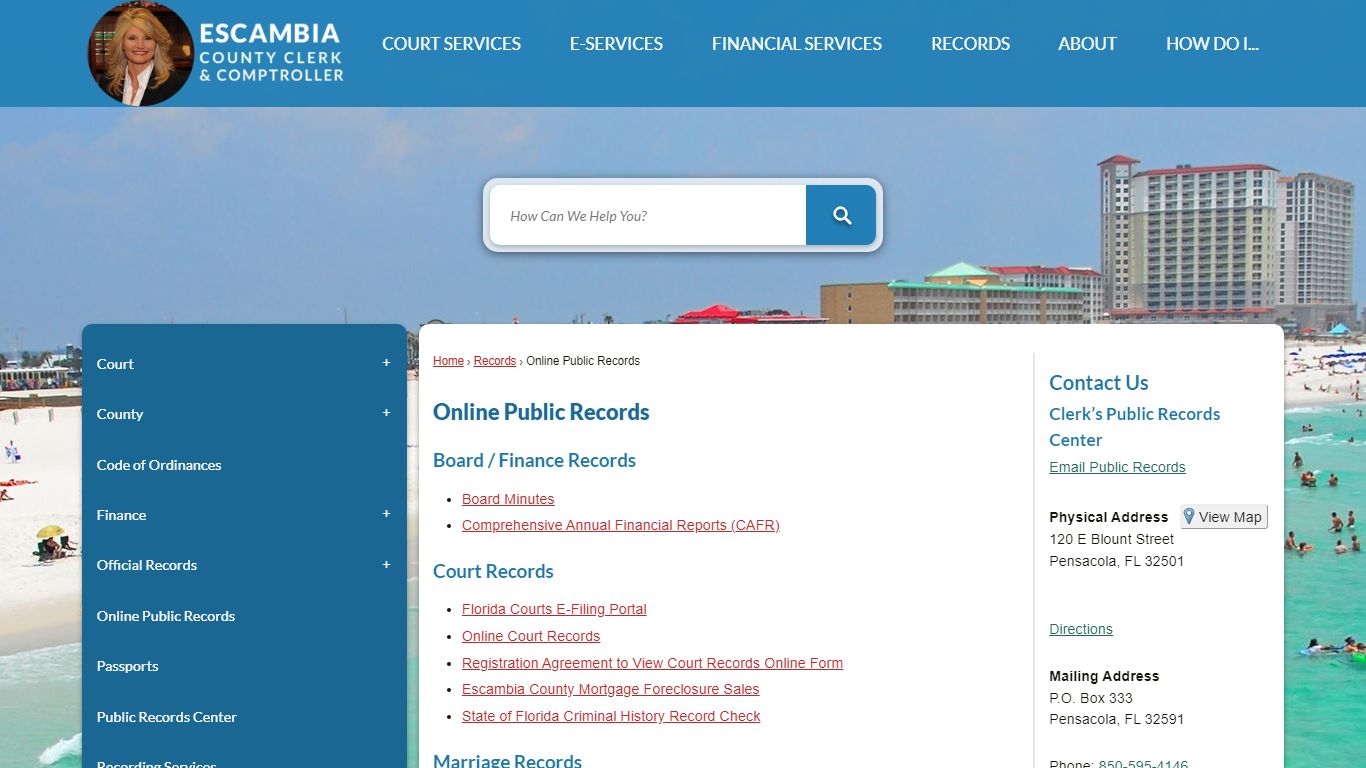 Online Public Records | Escambia County Clerk, FL